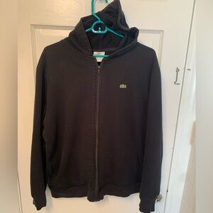 Lacoste Mens Black Full Zip Hoodie, Size 6